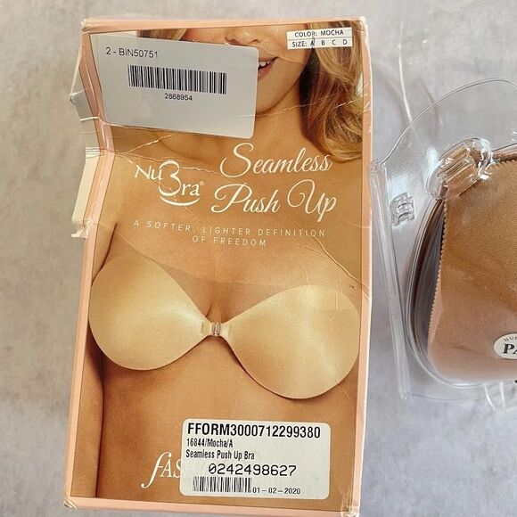 Fashion Forms Nubra Seamless Push Up Bra in Mocha Womens Size A NEW! Damaged Box - Picture 1 of 11